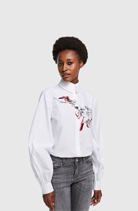 Women's Orchid Print Poplin Shirt