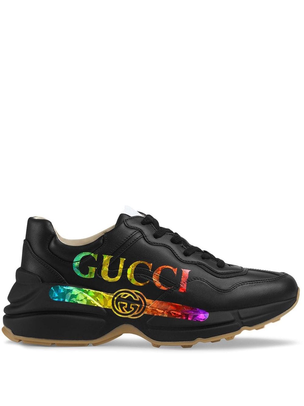 Rhyton leather sneaker with Gucci logo