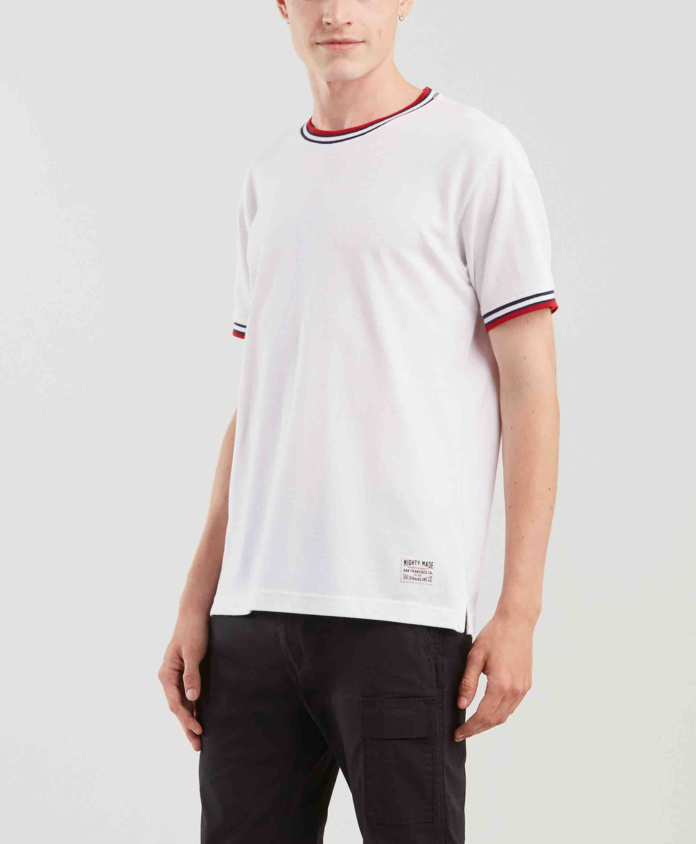 MIGHTY MADE TEXTURED TEE TIPPING WHITE