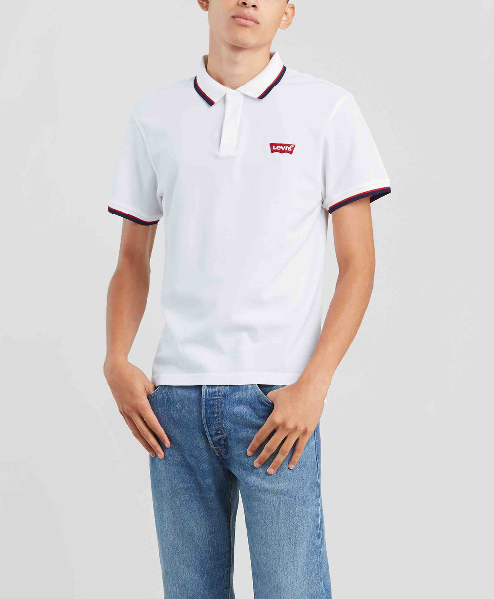 SS MODERN HM POLO HM PATCH WHITE W/ TIP