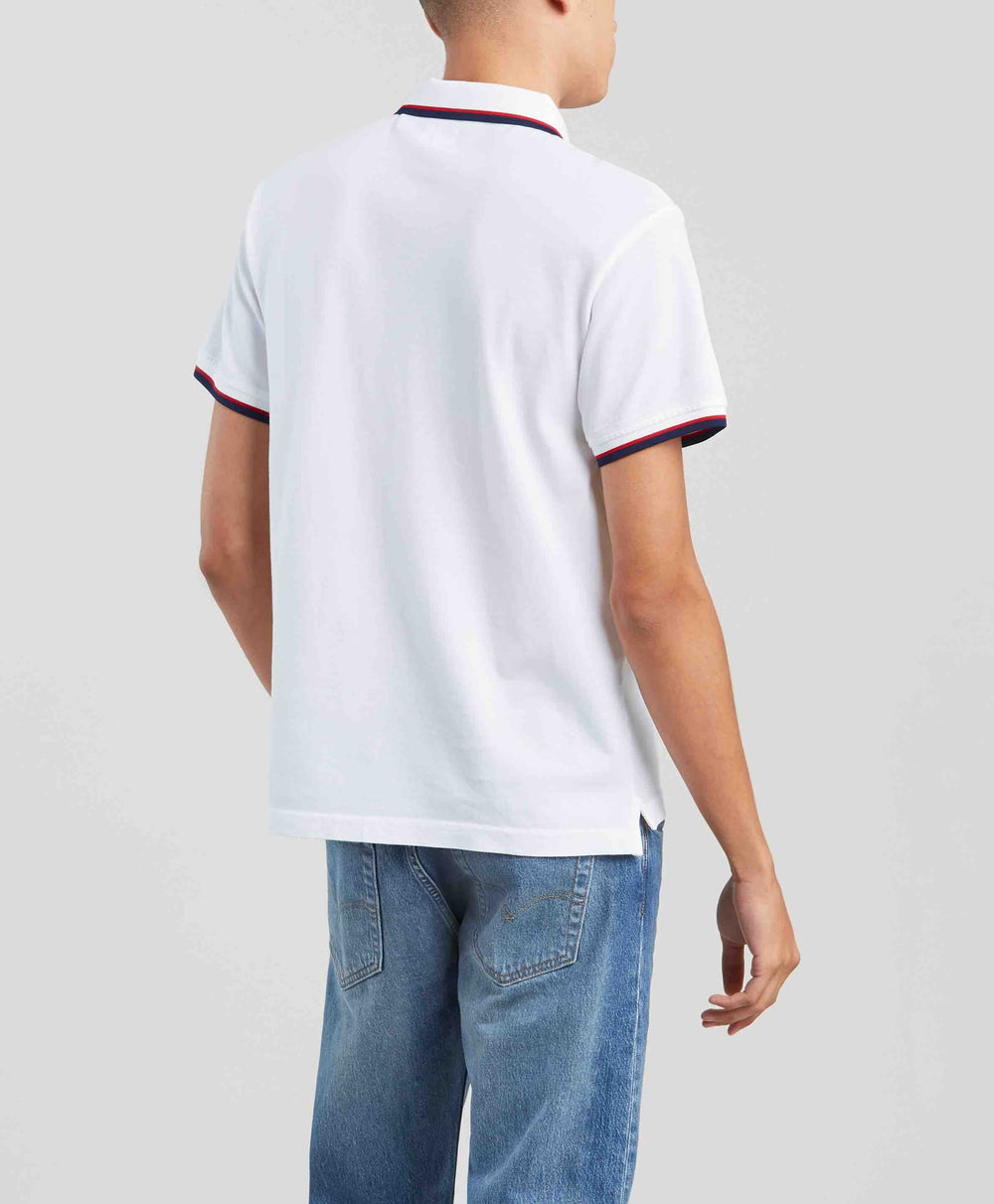 SS MODERN HM POLO HM PATCH WHITE W/ TIP