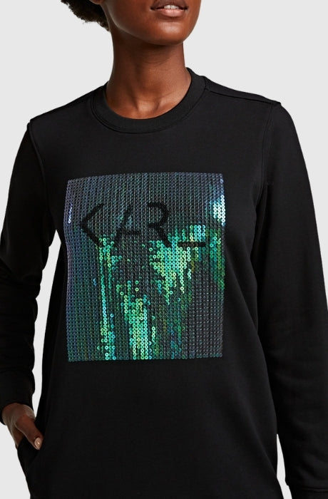 Women's Sequins Logo Sweat Dress