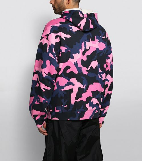 Valentino Camouflage Print Zip-Up Hoodie