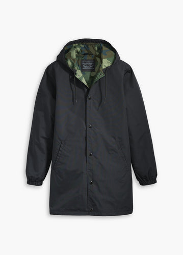 HOODED COACHS JACKET CAVIAR