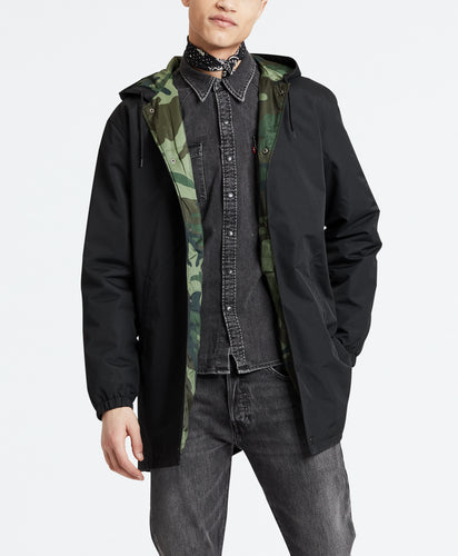 HOODED COACHS JACKET CAVIAR