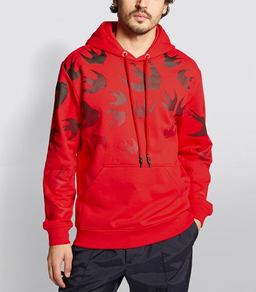 Alexander McQueen Faded Swallow Print Hoodie
