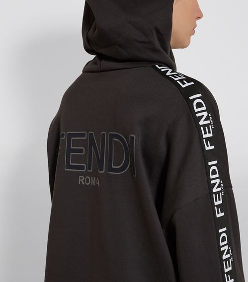 Fendi Logo Zip-Up Hoodie