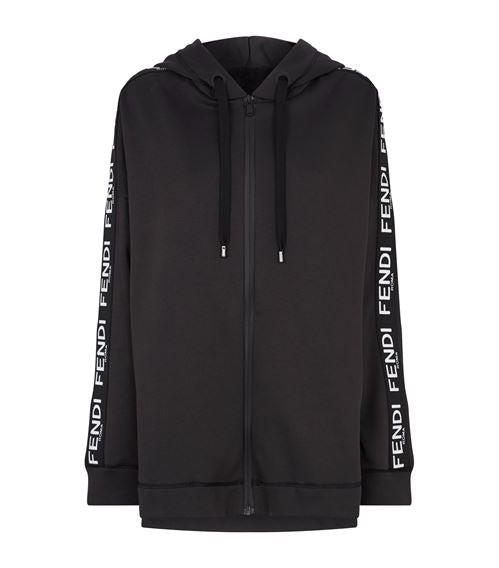 Fendi Logo Zip-Up Hoodie