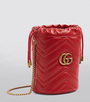 Gucci Mini Leather Marmont Bucket Bag