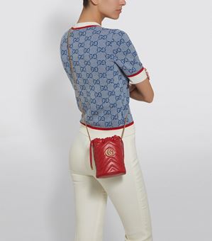 Gucci Mini Leather Marmont Bucket Bag
