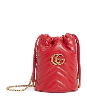 Gucci Mini Leather Marmont Bucket Bag