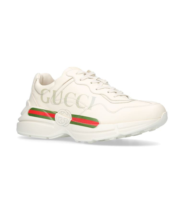 Rhyton Gucci logo leather sneakers